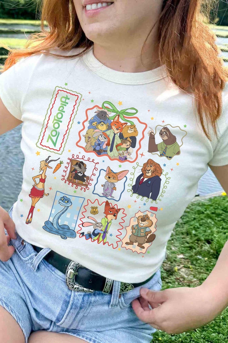 Coquette Bow Disney Zootopia 2 Characters Shirt, Judy Hopps Nick Wilde Gary De'Snake Tee, Zootropolis, Disneyland Family 2026 Trip Shirt image 2