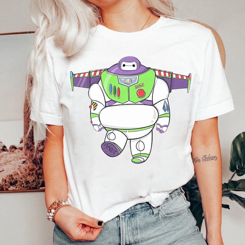 Disney Baymax Lightyear Outfits Shirt, Buzz Lightyear Toy Story Disneyland WDW Matching Family Shirt, Magic Kingdom, Animal Kingdom Outfits image 2