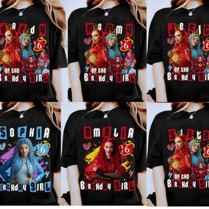 Personalized Descendants Birthday Girl Matching Shirt, Descendants Movie Group Tee, Descendants Character Birthday Gift, Custom Birthday Tee