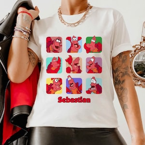 Disney Sebastian Stimmungen T-Shirt, die kleine Meerjungfrau Shirt, Disney Charaktere Shirt, Disneyland Reise Geschenk, passende Familien Shirts Unisex T-Shirt