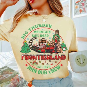 Retro Disney Mickey And Friends Big Thunder Mountain Railroad Est 1979 Christmas Shirt, Disneyland Christmas Matching Tee, Holiday Magic Tee image 4