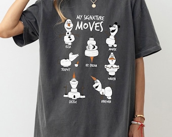 Maglietta Disney Frozen 2 Olaf My Signature Moves, maglietta coordinata per la famiglia Disneyland, maglietta Magic Kingdom, parco a tema WDW Epcot