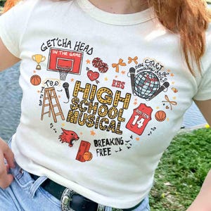Disney Channel High School Musical Troy Bolton Basketball Love Heart Logo T-shirt, The Musical The Series East High Shirt, Wildcats Shirt