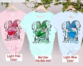 Disney Castle Sleeping Beauty Good Fairies Minnie Head Shirt, Flora Fauna Merryweather Costume Tee, Disneyland Family Group Matching Shirt