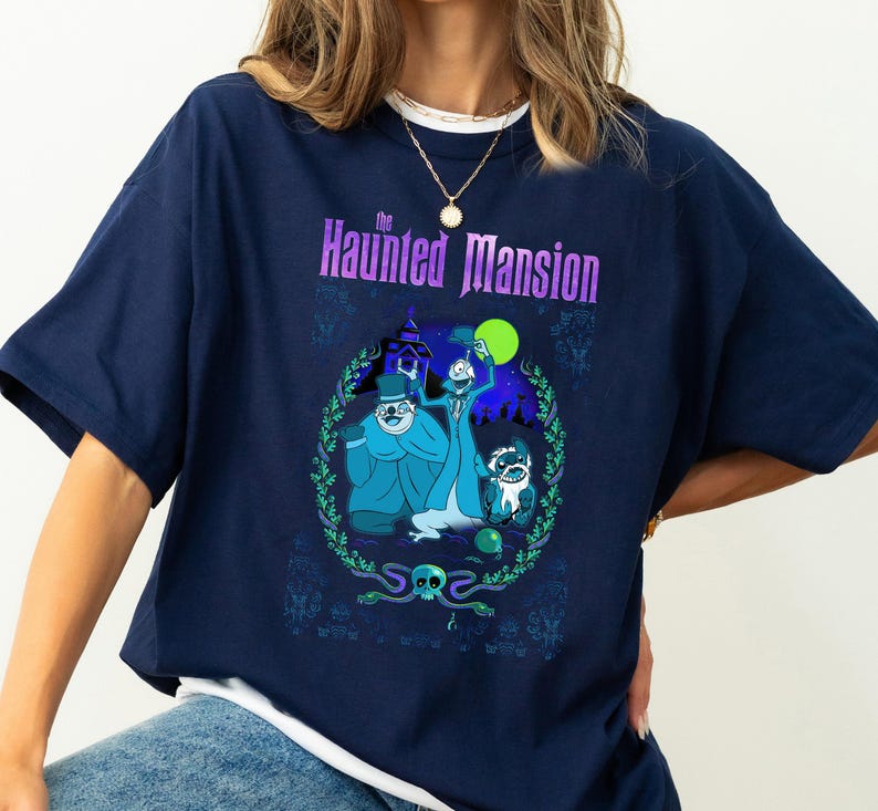 Disney Lilo and Stitch Characters Cosplay Haunted Mansion Hitchhiking Ghosts Shirt, Foolish Mortals Shirt, Disneyland Matching Family Shirts image 2
