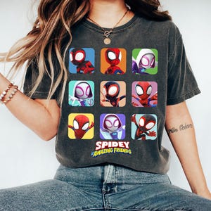 Marvel Spidey and His Amazing Friends Shirt, Spiderman Version Shirt, Spin and Ghost-Spider Marvel Shirt, Spiderman Family Matching Shirt image 3