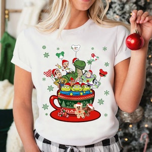 Disney Toy Story Characters Coffee Christmas Cup Christmas Balloon Shirt, Mickey's Very Merry Xmas Tee, Disneyland Xmas Matching Shirt
