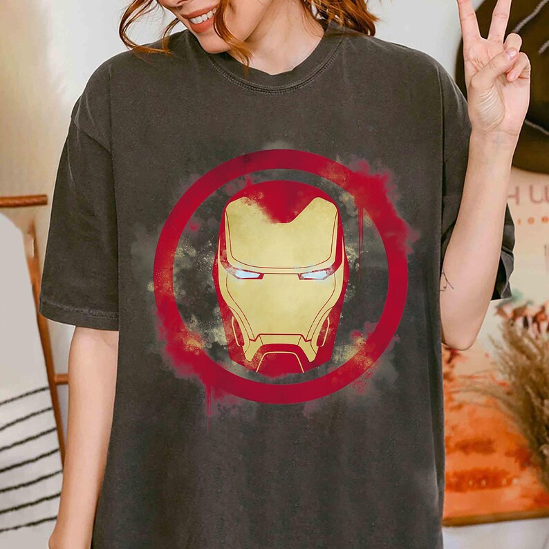 Marvel Avengers Endgame Iron Man Spray Paint Logo T-Shirt, Disneyland Family Matching Shirt, Magic Kingdom Tee, WDW Epcot Theme Park Shirt image 2