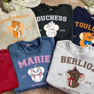 Retro Disney The Aristocats Est 1970 Marie Duchess Berlioz Toulouse Cat Shirt, Disneyland Trip Gift, Matching Family Shirts, Magic Kingdom