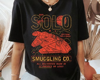 Star Wars Han Solo Smuggling camiseta vintage, camisa a juego de la familia Disneyland, Magic Kingdom, parque temático WDW Epcot