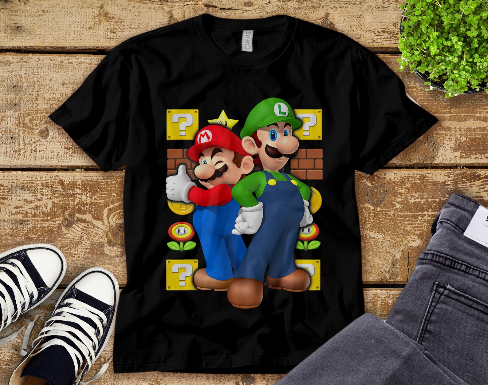 Nintendo Super Mario Luigi Thumbs up Graphic T-shirt Unisex | Etsy