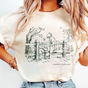 Disney T-shirt Winnie de Poeh en Christopher Robin, vintage shirt Pooh Sketch and Friends, bijpassende familieshirt Disneyland, Magic Kingdom