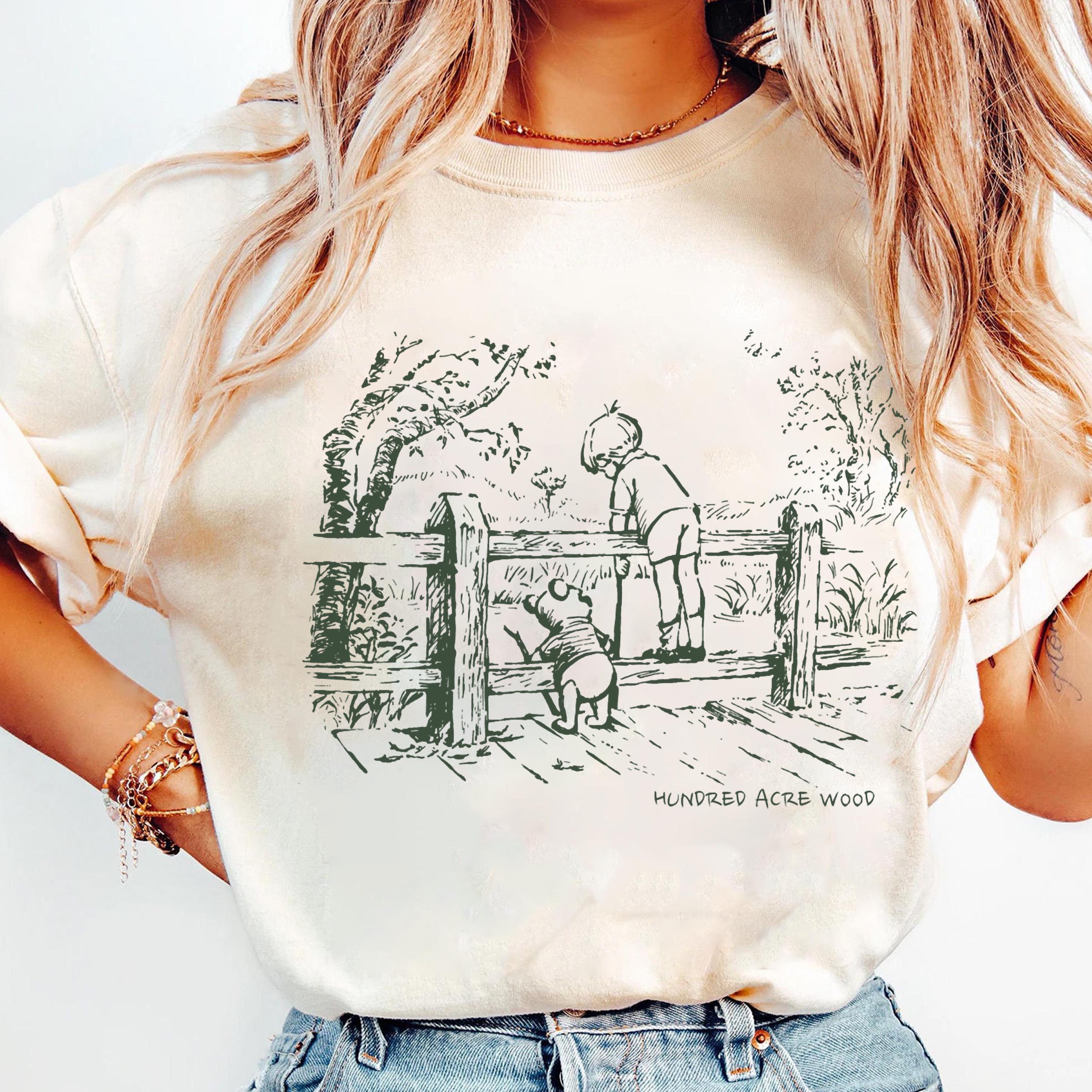 Maglietta Disney Winnie the Pooh e Christopher Robin, maglietta vintage con schizzi di Pooh e i suoi amici, maglietta coordinata per la famiglia Disneyland, Magic Kingdom