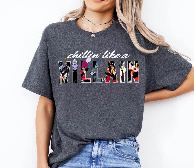 Disney Villains Chillin Like A Villain Cruella Ursula Evil Queen Captain Hook Shirt, Disneyland Family Matching Shirt, WDW Epcot Theme Park image 3