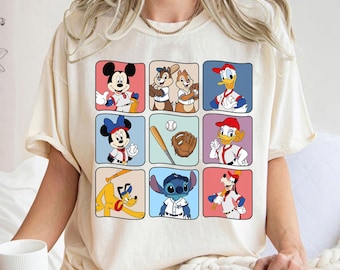 Camiseta de béisbol de Mickey y sus amigos de Disney, camiseta de béisbol de Mickey, camiseta de béisbol de Disney, camiseta deportiva de Disney, camiseta familiar a juego de Disneyland