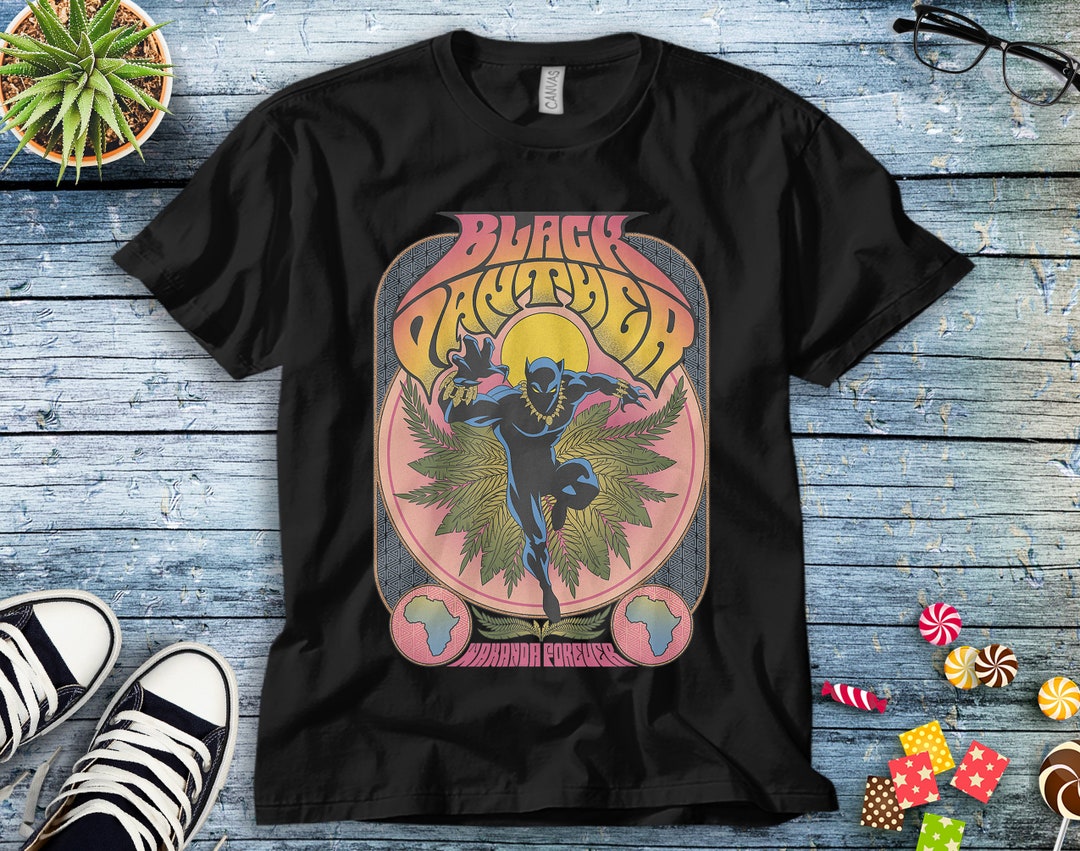 Marvel Black Panther Vintage 70's Poster Style T-shirt - Etsy