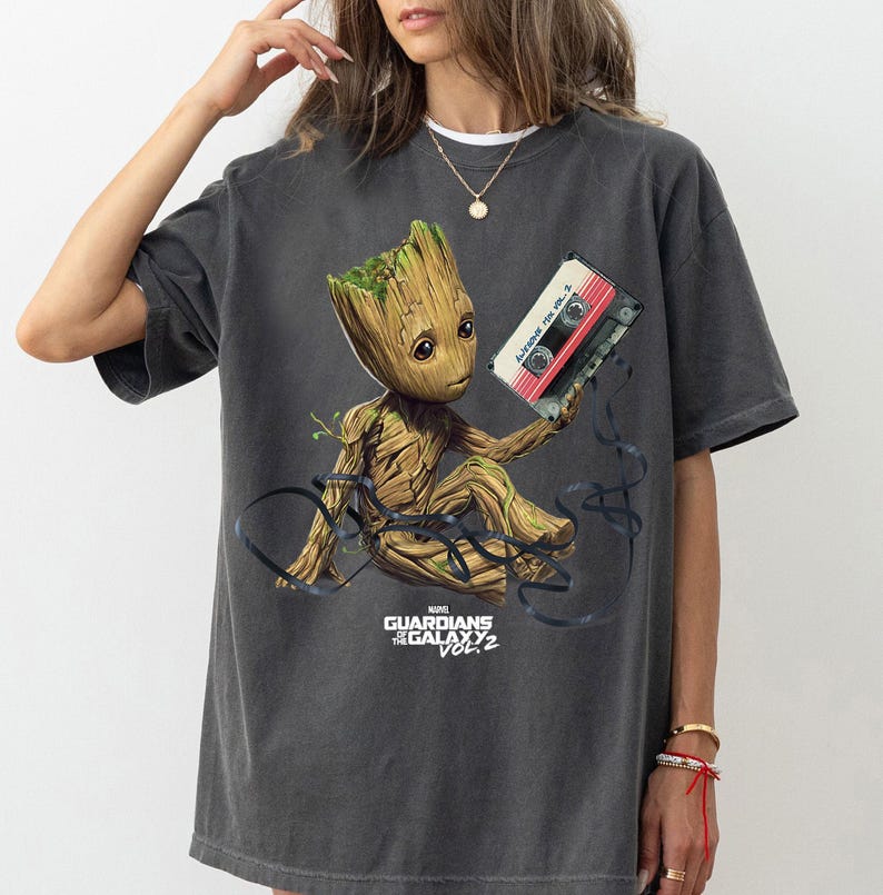 Marvel Guardians Of The Galaxy Groot Tape Portrait T-Shirt, Disneyland Family Matching Shirt, Magic Kingdom Tee, WDW Epcot Theme Park Shirt image 3