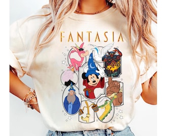 Retro Disney Fantasia Mickey Sorcerer Shirt, Vintage Disney Mickey Magic Wizard Shirt, Fantasmic Disneyland Walt Disney's Fantasia Shirt