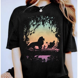 Disney The Lion King Gradient Jungle Trio Graphic Shirt, Disneyland Family Matching Shirt, Magic Kingdom Tee, WDW Epcot Theme Park