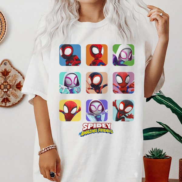 Lot De 3 T-shirts Marvel Spidey & Friends - 100% Coton, Pour Garçons 2-7 Ans, Spidey, Spin, Ghost-Spider