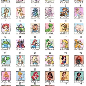 Camiseta de dibujos animados con todos los personajes de Walt Disney World, camiseta de dibujos animados de Mickey y sus amigos de Toy Story, princesa, Chip y Dale, camiseta con boceto de Disney imagen 7