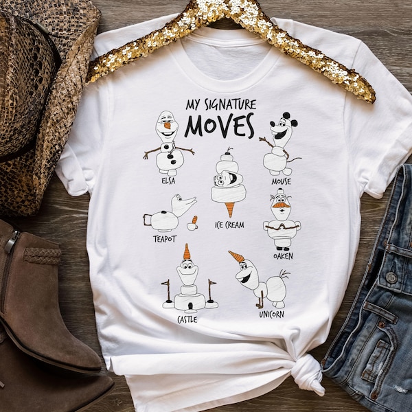 Disney Frozen 2 Olaf My Signature Moves Camiseta Disneyland Family Matching Shirt, Magic Kingdom Tee, WDW Epcot Theme Park