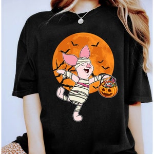 Disney Piglet Mummy Kürbis Winnie the Pooh Halloween Shirts, Disneyland Halloween Matching Shirt, Halloween Party Geschenk 2025, Disney Halloween