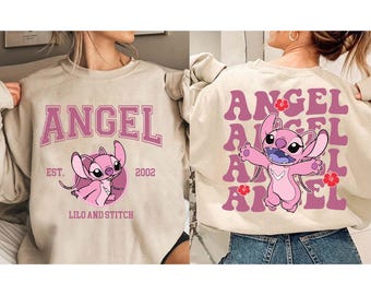 2-sided Disney Angel Portrait Est 2002 T-Shirt, Cute Angel Lilo and Stitch Shirt, WDW Disneyland Matching Family Shirts, Magic Kingdom Shirt