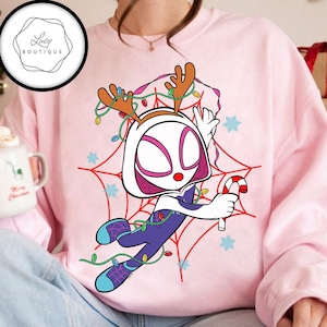 Marvel Spidey and His Amazing Friends Christmas Lights Shirt, Spiderman Gwen Miles Morales Christmas Shirt, Marvel Xmas Family Matching Tee image 4