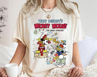 Disney Mickey and Friends The Band Concert Vintage T-Shirt, Retro Walt Disney's Mickey Mouse Tee, Disneyland Family Group Matching Shirt