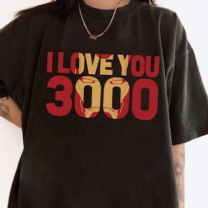 Marvel Avengers Endgame Iron Man Kocham Cię 3000 Tekst Wypełnij Koszulkę, Disneyland Family Matching Shirt, Magic Kingdom, WDW Epcot Theme Park Shirt