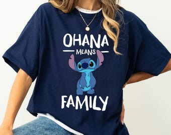 Disney Ohana Means Family Stitch T-Shirt, Lilo and Stitch Shirt, Walt Disneyworld Shirt, Disneyland WDW Matching Family Shirt, Magic Kingdom
