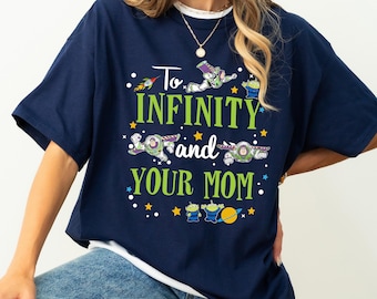 Rolig Toy Story Buzz Lightyear Aliens Disney-tröja, To Infinity and Your Mom-tröja, Disney Mom Squad-tröja, Glad mors dag