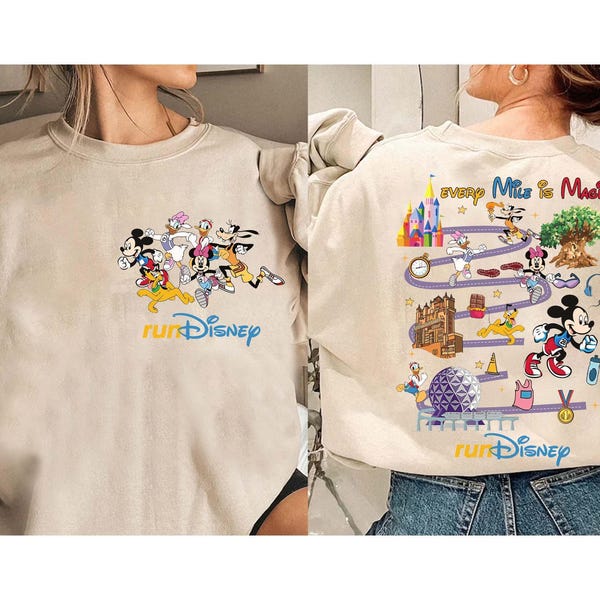 Camiseta vintage de runDisney Mickey and Friends Marathon Weekend 2026, camiseta "Every Mile Is Magic", camiseta de corredor de Disney, viaje de running a Disneyland