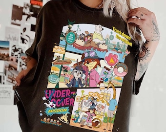 Camiseta vintage de los personajes de la película Zootopia 2 de Disney, camiseta de Judy Hopps, Nick Wilde, Gary De'Snake, Zootrópolis, camiseta de viaje familiar a Disneyland 2026