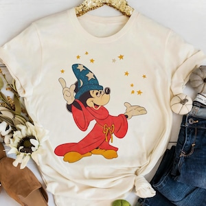 Retro Sorcerer Mickey Shirt, Magic Wizard Mickey, Fantasmic Disneyland Walt Disney's Fantasia Shirt, Disneyland Matching Family Shirt image 2