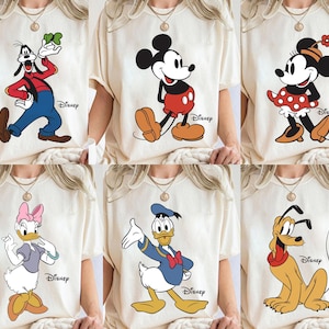 Disney Classic Mickey and Minnie Mouse Pose Shirt, Classic Mickey and Friends Shirt, Donald and Daisy Tee, Disneyland Family Matching Shirt image 1