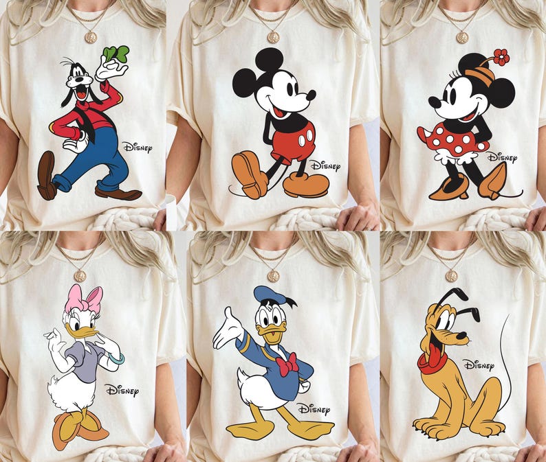 Disney Classic Mickey and Minnie Mouse Pose Shirt, Classic Mickey and Friends Shirt, Donald and Daisy Tee, Disneyland Family Matching Shirt image 1
