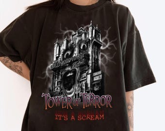 Camiseta de la Torre del Terror de Disney, Hotel Hollywood Tower, Camiseta de La Dimensión Desconocida, Camiseta de las Atracciones de Disney, Estudios de Hollywood, Camiseta de Halloween de Disney