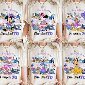 Disneyland 70th Anniversary Shirt, Disneyland Resort T-Shirt, Mickey and Friends Disneyland Castle Platinum Celebration 1955-2025 Tee