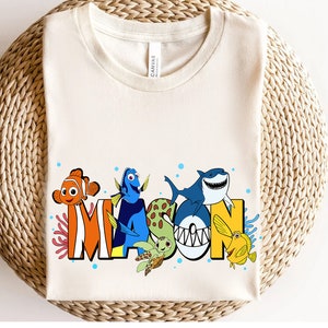 Personalized Finding Nemo Character Name Shirt, Custom Girl Tee, Name Kids Shirt, Custom Boy Shirt, Custom Name Disney Family Matching Tee