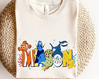 Personalized Finding Nemo Character Name Shirt, Custom Girl Tee, Name Kids Shirt, Custom Boy Shirt, Custom Name Disney Family Matching Tee