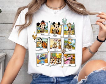 Disney Mickey en vrienden Safari Animal Kingdom-shirts, Chip N Dale, Stitch Angel-T-shirt, Disneyland bijpassende familieshirts, Disney Epcot-shirt