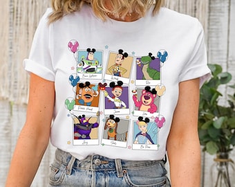 Camiseta con retrato Polaroid de Toy Story de Disney, camiseta con Buzz, Woody, Jessie, Aliens, Rex, Lotso, Slinky y Mickey con globos, camiseta familiar a juego de Disneyland.