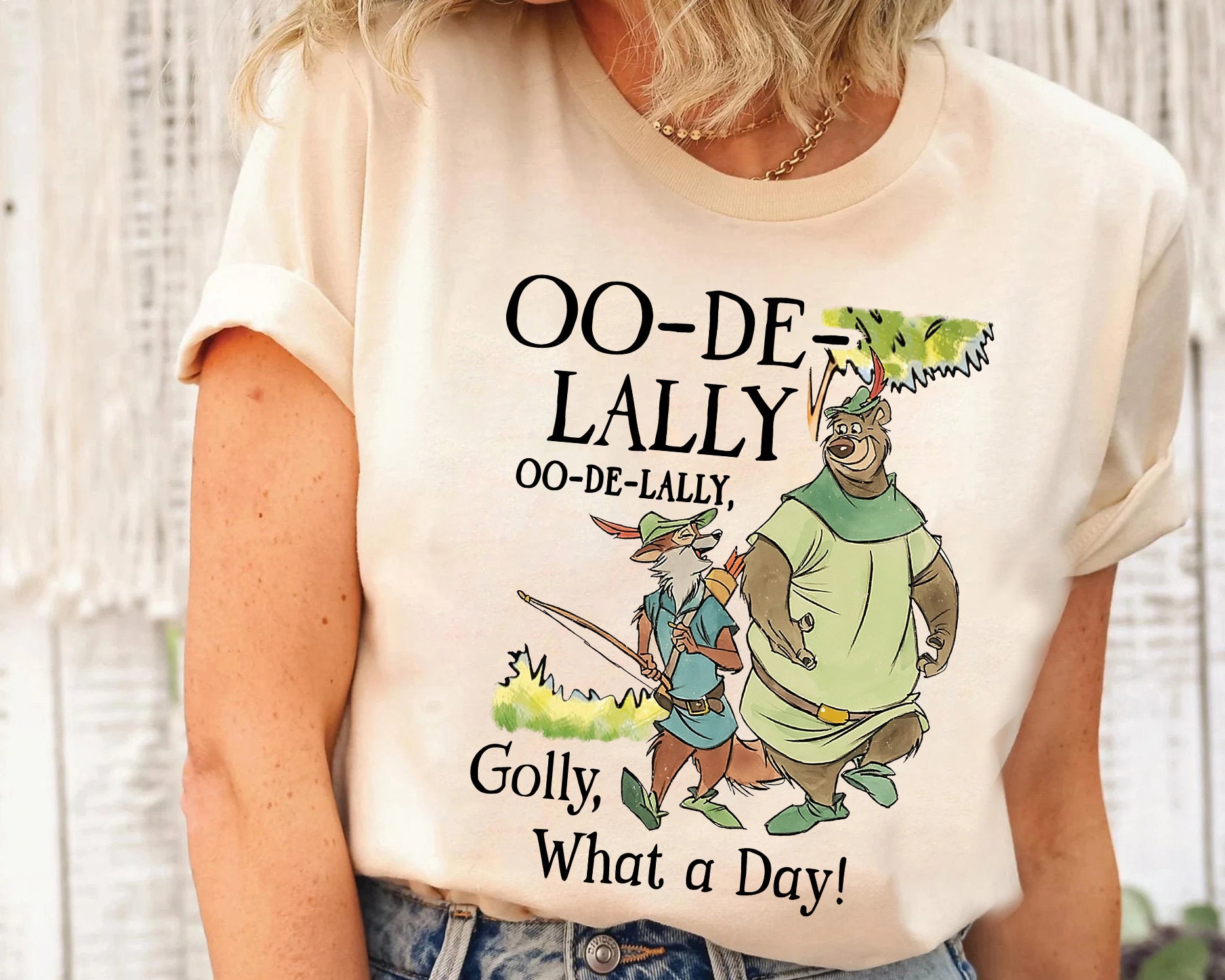 Vintage Robin Hood And Little John Oo De Lally Golly What A Day Shirt
