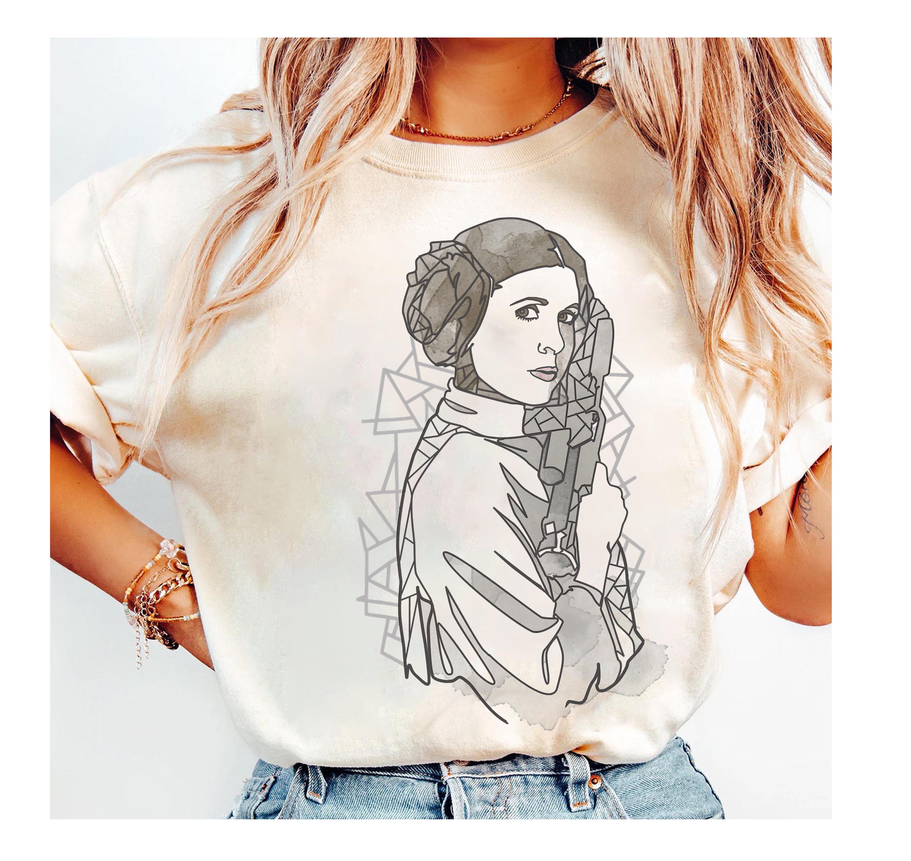 Star Wars Princess Leia Geometric Line Drawing T-Shirt, Disneyland Family Matching Shirt, Magic Kingdom, WDW Epcot Theme Park Shirt