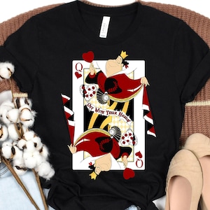 Carte à jouer Reine de coeur Disney, chemise Alice au pays des merveilles, chemise assortie pour la famille Disneyland, t-shirt Magic Kingdom, parc à thème WDW Epcot