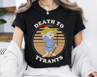 Retro 70s Skippy Rabbit Death To Tyrants Shirt, Robin Hood Disney T-shirt, Disneyland WDW Matching Family Shirt, Magic Kingdom