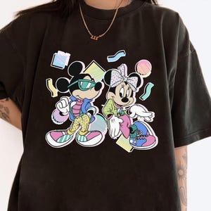 Disney Mickey en vrienden Mickey en Minnie 80s stijl shirt, Disneyland familie bijpassende shirt, Magic Kingdom T-shirt, WDW Epcot themapark shirt