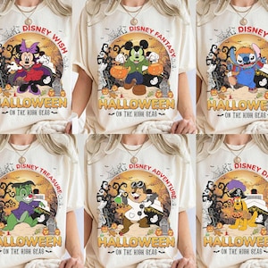 Disney alla karaktärer kryssningslinjeskjorta, Halloween på öppet hav, Musse Pigg och vänner, Star Wars, Chip N Dale Toy Story Halloweenskjorta